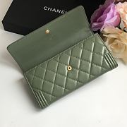 Chanel Leboy Imported Sheep Skin Gold Hardware Long Wallet Green – 80286 - 10.5x19x3 cm - 5