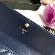 Chanel Leboy Imported Sheep Skin Gold Hardware Long Wallet Navy Blue – 80286 - 10.5x19x3 cm - 3