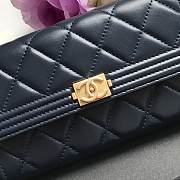 Chanel Leboy Imported Sheep Skin Gold Hardware Long Wallet Navy Blue – 80286 - 10.5x19x3 cm - 2