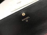 Chanel Imported Sheepskin With Maroon Red Skin Gold Logo Long Wallet Black – A50096 - 10.5x19x3 cm - 4