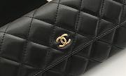 Chanel Imported Sheepskin With Maroon Red Skin Gold Logo Long Wallet Black – A50096 - 10.5x19x3 cm - 3