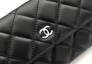 Chanel Imported Sheepskin With Maroon Red Skin Silver Logo Long Wallet Black – A50096 - 10.5x19x3 cm - 4