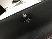 Chanel Imported Sheepskin With Maroon Red Skin Silver Logo Long Wallet Black – A50096 - 10.5x19x3 cm - 2