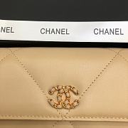 Chanel Flap Long Wallet Large Diamond Pattern Leather Chain CC Buckle Beige – 6871 - 19 cm - 5