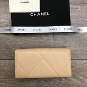 Chanel Flap Long Wallet Large Diamond Pattern Leather Chain CC Buckle Beige – 6871 - 19 cm - 4