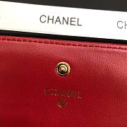 Chanel Flap Long Wallet Large Diamond Pattern Leather Chain CC Buckle Red – 6871 - 19 cm - 6