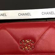 Chanel Flap Long Wallet Large Diamond Pattern Leather Chain CC Buckle Red – 6871 - 19 cm - 3