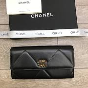 Chanel Flap Long Wallet Large Diamond Pattern Leather Chain CC Buckle Black – 6871 - 19 cm - 1