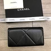 Chanel Flap Long Wallet Large Diamond Pattern Leather Chain CC Buckle Black – 6871 - 19 cm - 5