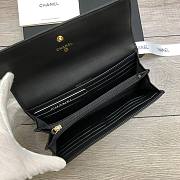 Chanel Flap Long Wallet Large Diamond Pattern Leather Chain CC Buckle Black – 6871 - 19 cm - 2