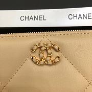 Chanel Zipper Long Wallet Large Diamond Pattern Leather Chain CC Buckle Beige – 6870 - 19 cm - 5