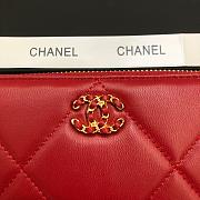 Chanel Zipper Long Wallet Large Diamond Pattern Leather Chain CC Buckle Red – 6870 - 19 cm - 3