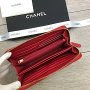 Chanel Zipper Long Wallet Large Diamond Pattern Leather Chain CC Buckle Red – 6870 - 19 cm - 2