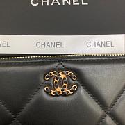 Chanel Zipper Long Wallet Large Diamond Pattern Leather Chain CC Buckle Black – 6870 - 19 cm - 6