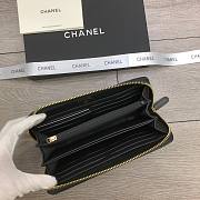 Chanel Zipper Long Wallet Large Diamond Pattern Leather Chain CC Buckle Black – 6870 - 19 cm - 4