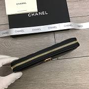 Chanel Zipper Long Wallet Large Diamond Pattern Leather Chain CC Buckle Black – 6870 - 19 cm - 3