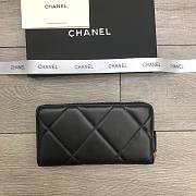 Chanel Zipper Long Wallet Large Diamond Pattern Leather Chain CC Buckle Black – 6870 - 19 cm - 2