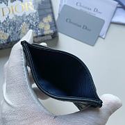 Dior 30 Montaigne Card Holder Blue Jacquard Fabric  - 2