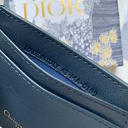 Dior 30 Montaigne Card Holder Blue Jacquard Fabric  - 4