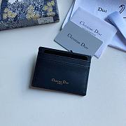 Dior 30 Montaigne Card Holder Blue Jacquard Fabric  - 5