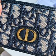 Dior 30 Montaigne Card Holder Blue Jacquard Fabric  - 6