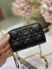 Dior Mini Caro Zip Clutch Black - 5087# - 12 x 8.5 cm - 1