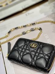 Dior Mini Caro Zip Clutch Black - 5087# - 12 x 8.5 cm - 5