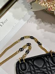 Dior Mini Caro Zip Clutch Black - 5087# - 12 x 8.5 cm - 2