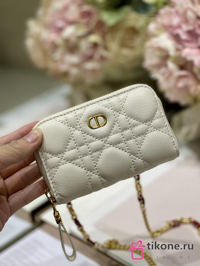 Dior Mini Caro Zip Clutch White - 5087# - 12 x 8.5 cm - 1