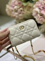 Dior Mini Caro Zip Clutch White - 5087# - 12 x 8.5 cm - 1