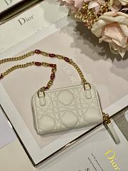 Dior Mini Caro Zip Clutch White - 5087# - 12 x 8.5 cm - 4