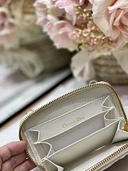 Dior Mini Caro Zip Clutch White - 5087# - 12 x 8.5 cm - 2