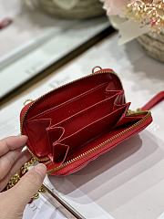 Dior Mini Caro Zip Clutch Red - 5087# - 12 x 8.5 cm - 6