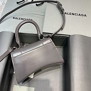 Balenciaga Hourglass In  Smoky Gray Shiny Box Calfskin – 19x8x11cm - 2