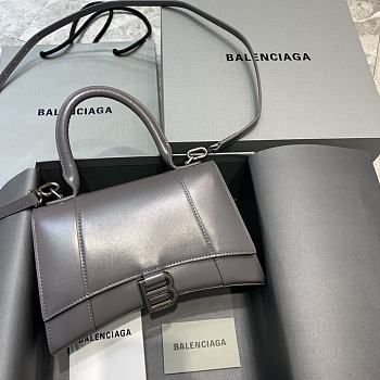 Balenciaga Hourglass In  Smoky Gray Shiny Box Calfskin – 23x10x14cm