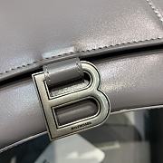 Balenciaga Hourglass In  Smoky Gray Shiny Box Calfskin – 23x10x14cm - 3