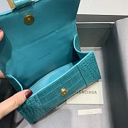 Balenciaga Hourglass In  Maca Blue Shiny Box Calfskin – 19x8x11cm - 5