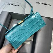 Balenciaga Hourglass In  Maca Blue Shiny Box Calfskin – 19x8x11cm - 4