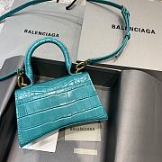 Balenciaga Hourglass In  Maca Blue Shiny Box Calfskin – 19x8x11cm - 2