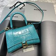 Balenciaga Hourglass In  Maca Blue Shiny Box Calfskin – 23x10x14cm - 1