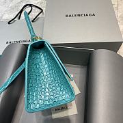 Balenciaga Hourglass In  Maca Blue Shiny Box Calfskin – 23x10x14cm - 5