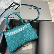 Balenciaga Hourglass In  Maca Blue Shiny Box Calfskin – 23x10x14cm - 3