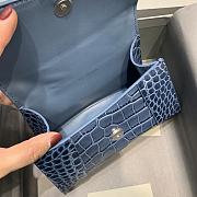 Balenciaga Hourglass Crocodile Navy Blue – 19x8x11cm - 5