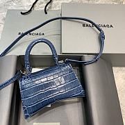 Balenciaga Hourglass Crocodile Navy Blue – 19x8x11cm - 3