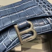 Balenciaga Hourglass Crocodile Navy Blue – 19x8x11cm - 2