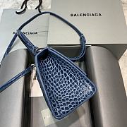 Balenciaga Hourglass Crocodile Navy Blue – 23x10x14cm - 4