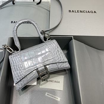 Balenciaga Hourglass Crocodile Dark Gray – 19x8x11cm