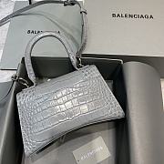 Balenciaga Hourglass Crocodile Dark Gray – 23x10x14cm - 3