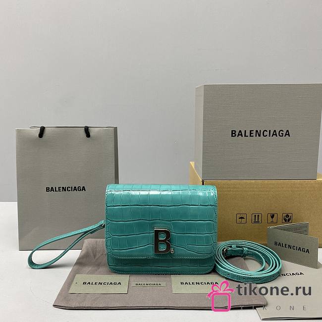 Balenciaga Square Bag  Crocodile Blue  – 92951 – 18x14x10cm - 1