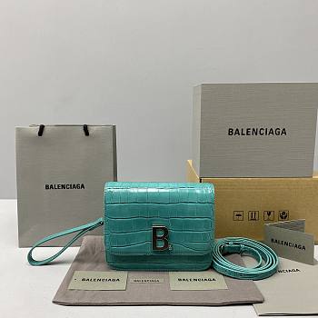 Balenciaga Square Bag  Crocodile Blue  – 92951 – 18x14x10cm